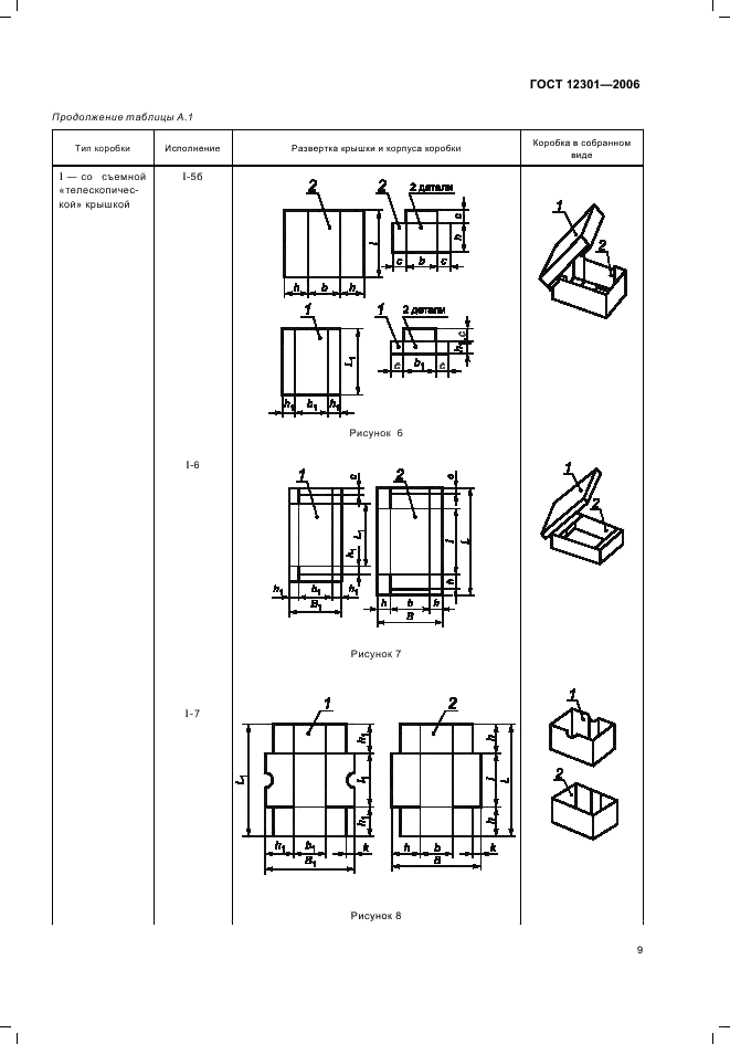ГОСТ 12301-2006 Коробки из картона, бумаги и комбинированных материалов. Общие технические условия (фото 11 из 18)