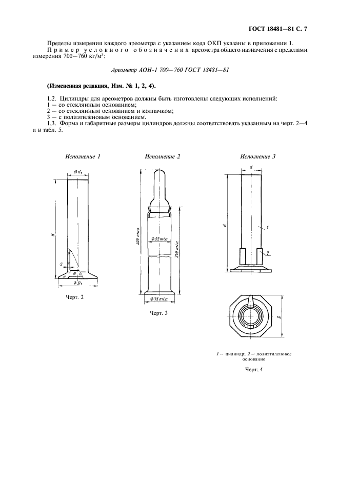 ГОСТ 18481-81 Ареометры и цилиндры стеклянные. Общие технические условия (фото 8 из 23)