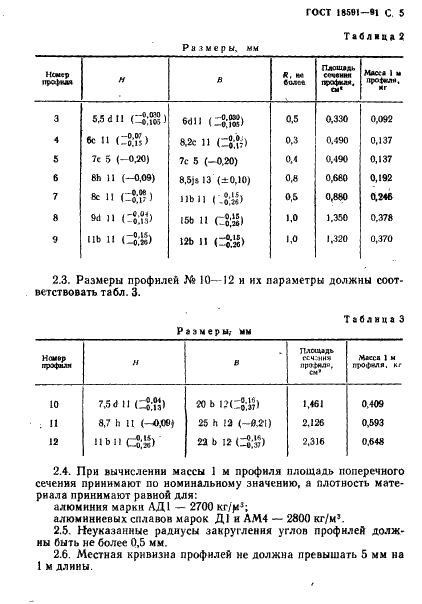 ГОСТ 18591-91 Профили алюминиевые специальные. Сортамент. Технические требования (фото 6 из 11)