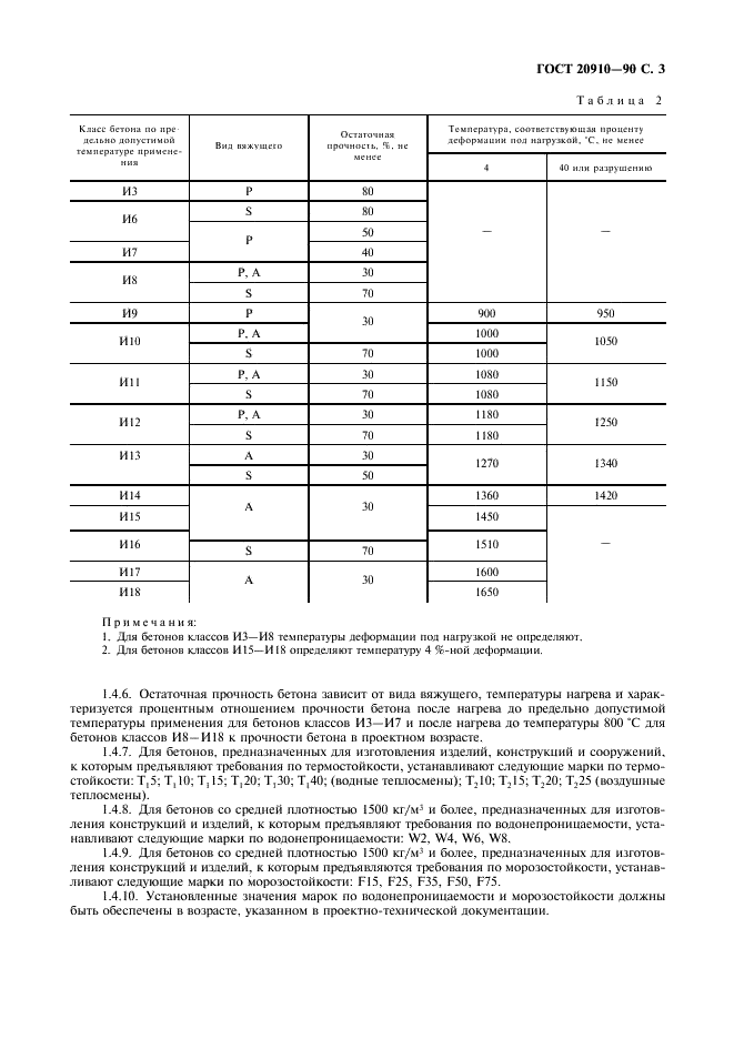 ГОСТ 20910-90 Бетоны жаростойкие. Технические условия (фото 4 из 19)
