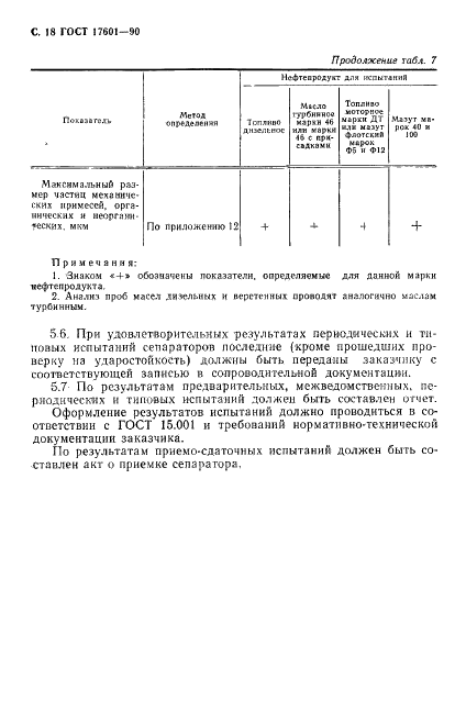 ГОСТ 17601-90 Сепараторы центробежные судовые. Приемка и методы испытаний (фото 19 из 43)