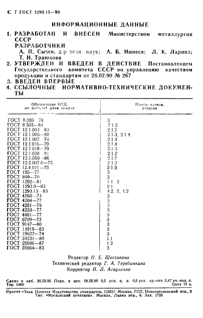 ГОСТ 1293.15-90 Сплавы свинцово-сурьмянистые. Спектрографический метод определения никеля (фото 8 из 8)