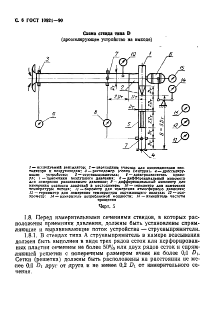 ГОСТ 10921-90 Вентиляторы радиальные и осевые. Методы аэродинамических испытаний (фото 7 из 35)