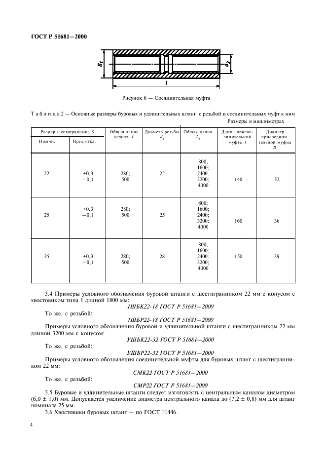 ГОСТ Р 51681-2000 Перфораторы пневматические переносные. Штанги буровые. Общие технические требования (фото 7 из 14)
