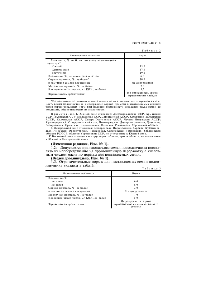 ГОСТ 22391-89 Подсолнечник. Требования при заготовках и поставках (фото 3 из 8)