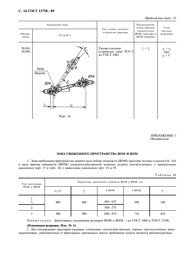 ГОСТ 13758-89 Валы карданные сельскохозяйственных машин. Технические условия (фото 15 из 19)
