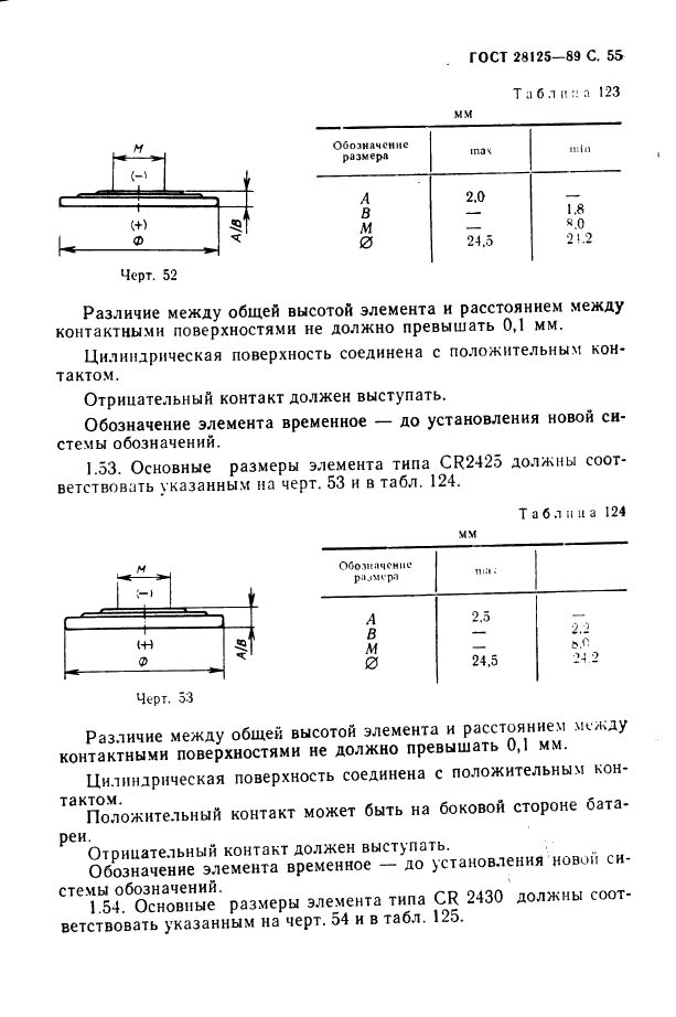ГОСТ 28125-89 Элементы и батареи первичные. Основные параметры и размеры (фото 56 из 82)