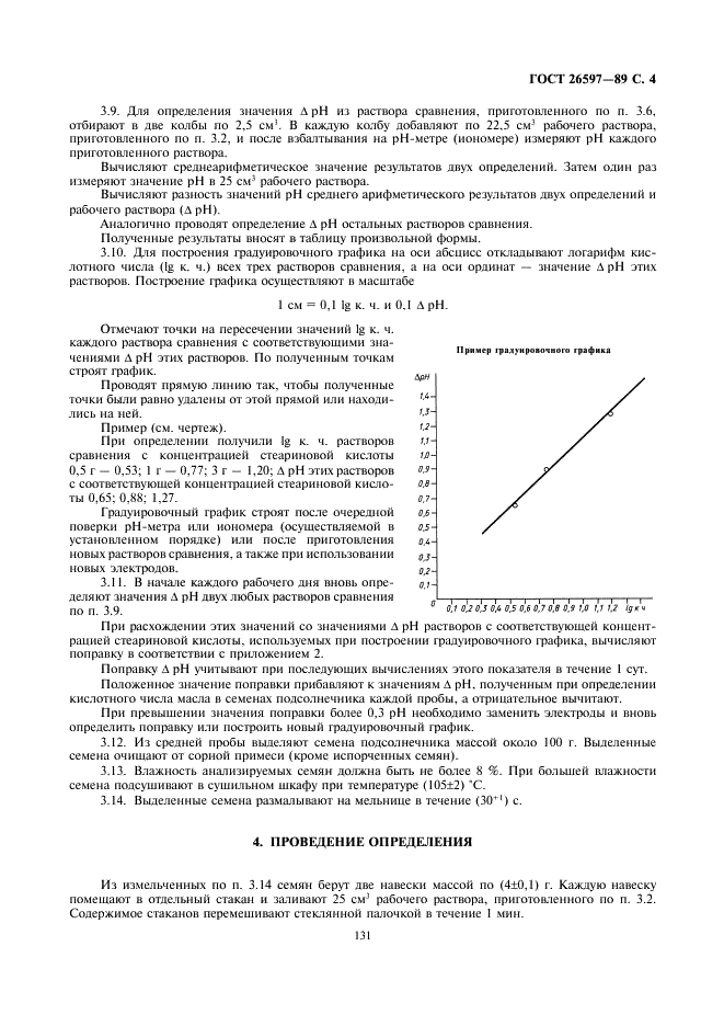 ГОСТ 26597-89 Подсолнечник. Метод определения кислотного числа масла с применением pН-метрии (фото 4 из 12)