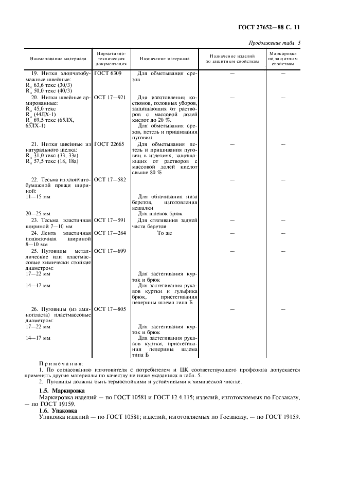 ГОСТ 27652-88 Костюмы мужские для защиты от кислот. Технические условия (фото 12 из 15)
