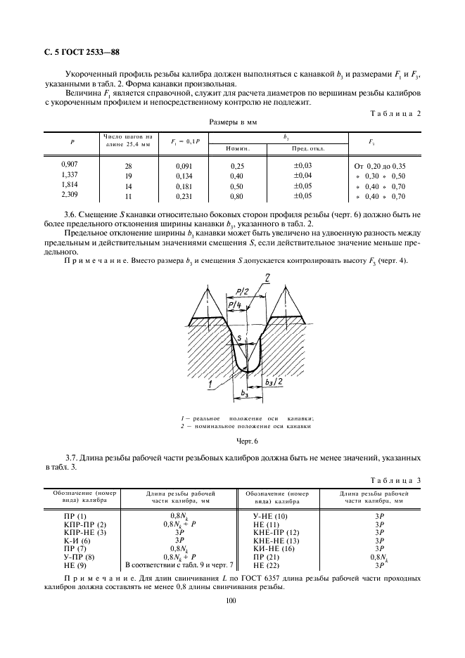 ГОСТ 2533-88 Калибры для трубной цилиндрической резьбы. Допуски (фото 5 из 12)