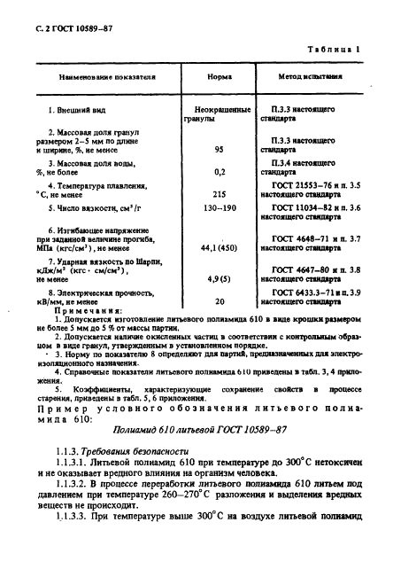ГОСТ 10589-87 Полимиад 610 литьевой. Технические условия (фото 3 из 22)