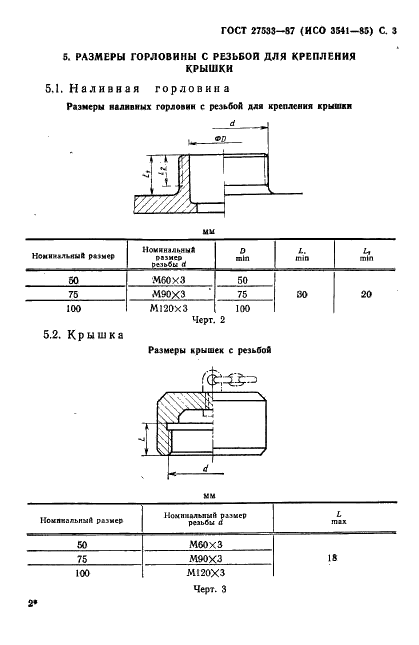 ГОСТ 27533-87 Машины землеройные. Размеры наливных горловин топливных баков (фото 4 из 10)