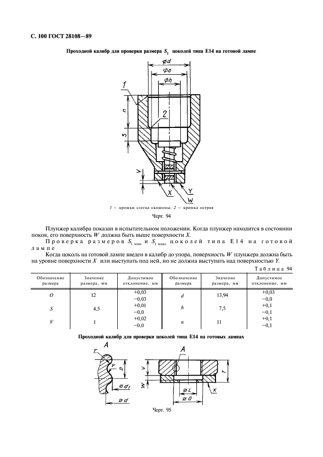 ГОСТ 28108-89 Цоколи для источников света. Типы, основные и присоединительные размеры, калибры (фото 101 из 108)