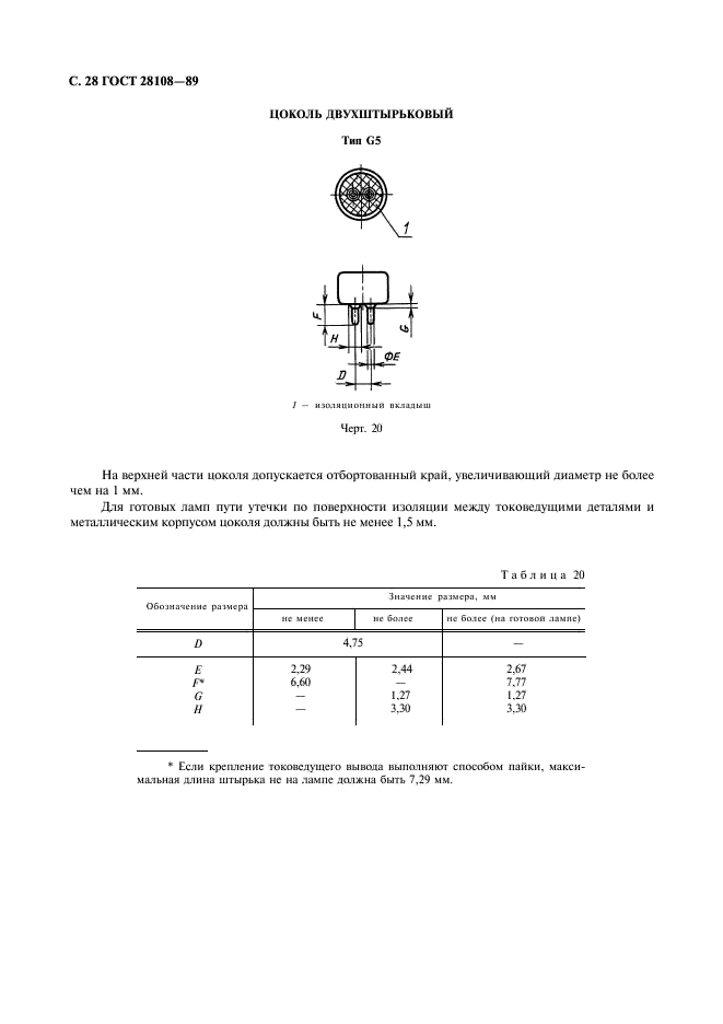 ГОСТ 28108-89 Цоколи для источников света. Типы, основные и присоединительные размеры, калибры (фото 29 из 108)