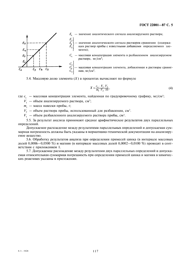 ГОСТ 22001-87 Реактивы и особо чистые вещества. Метод атомно-абсорбционной спектрометрии определения примесей химических элементов (фото 5 из 8)