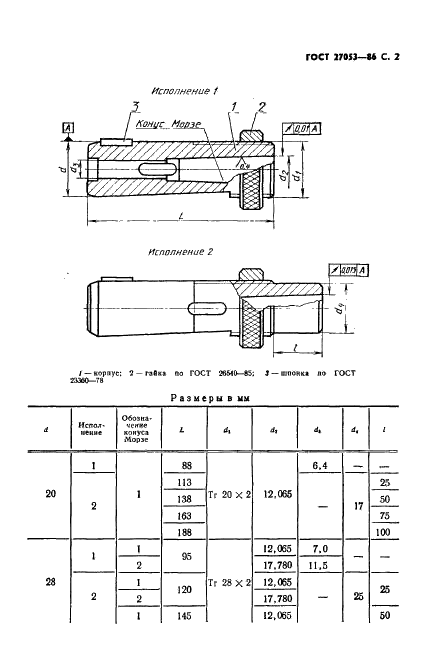 ГОСТ 27053-86 Станки металлорежущие с числовым программным управлением. Втулки переходные регулируемые с внутренним конусом Морзе и цилиндрическим хвостовиком. Основные размеры и технические требования (фото 3 из 8)