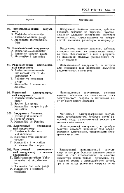 ГОСТ 5197-85 Вакуумная техника. Термины и определения (фото 16 из 38)
