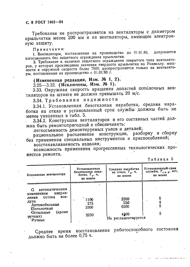 ГОСТ 7402-84 Электровентиляторы бытовые. Общие технические условия (фото 9 из 42)