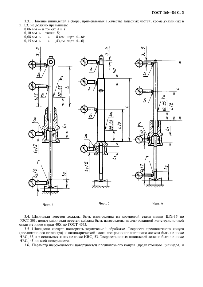 ГОСТ 160-84 Веретена прядильных и крутильных машин. Общие технические условия (фото 4 из 11)