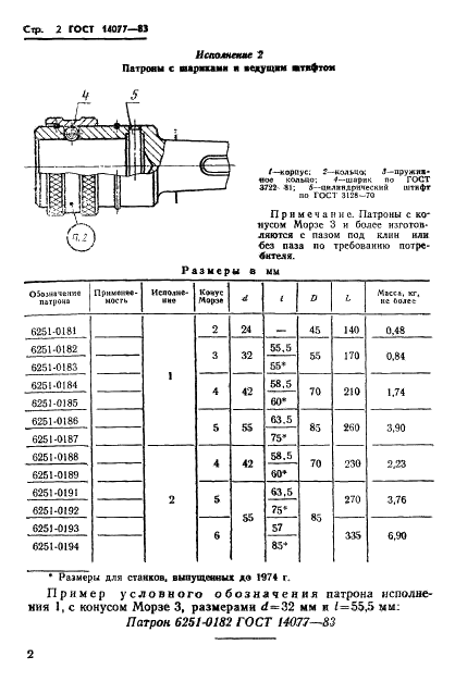 ГОСТ 14077-83 Патроны для быстросменного инструмента. Конструкция и размеры (фото 4 из 9)