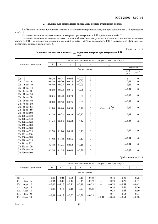ГОСТ 25307-82 Основные нормы взаимозаменяемости. Система допусков и посадок для конических соединений (фото 16 из 24)