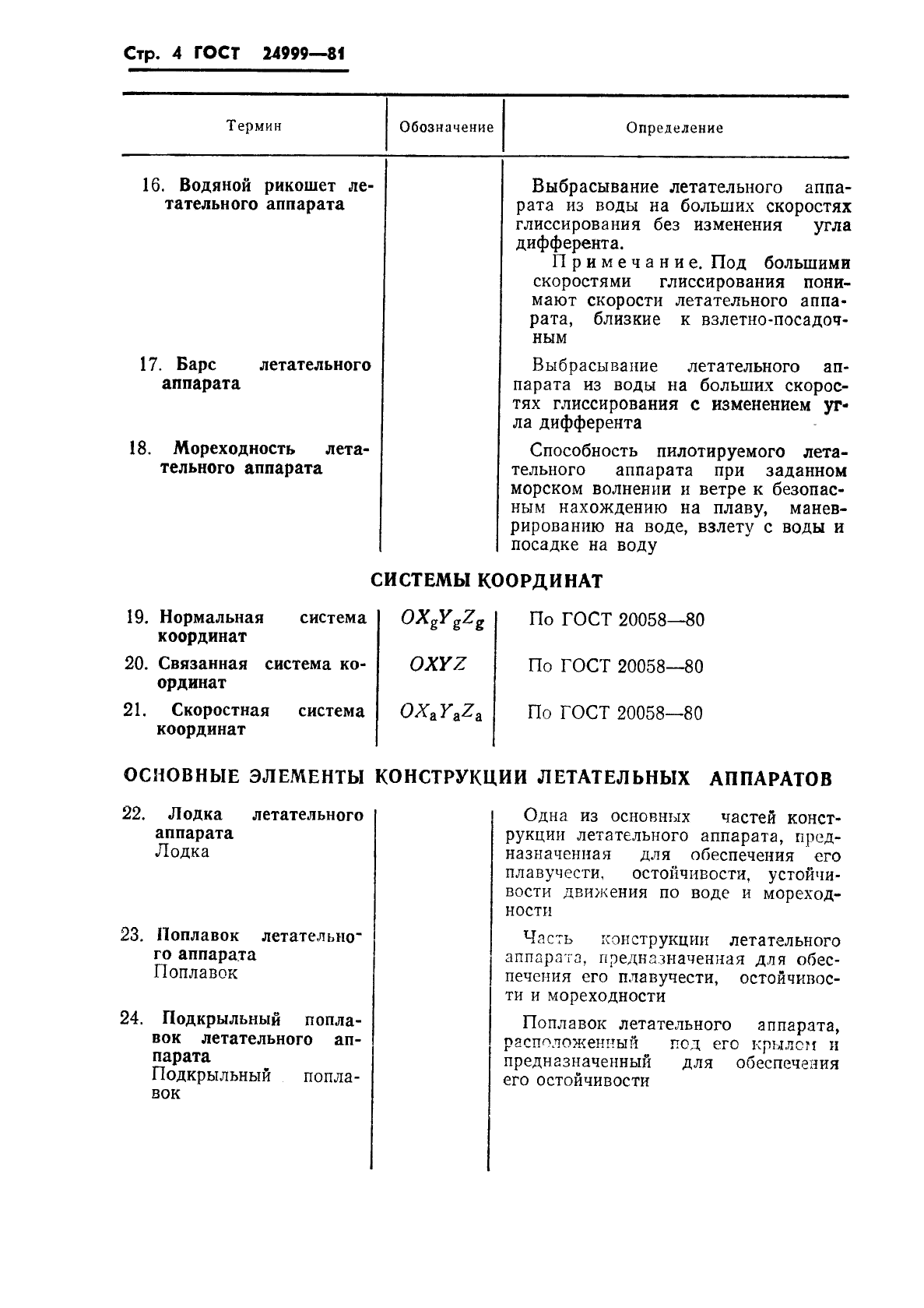 ГОСТ 24999-81 Гидромеханика летательных аппаратов. Термины, определения и обозначения (фото 5 из 23)
