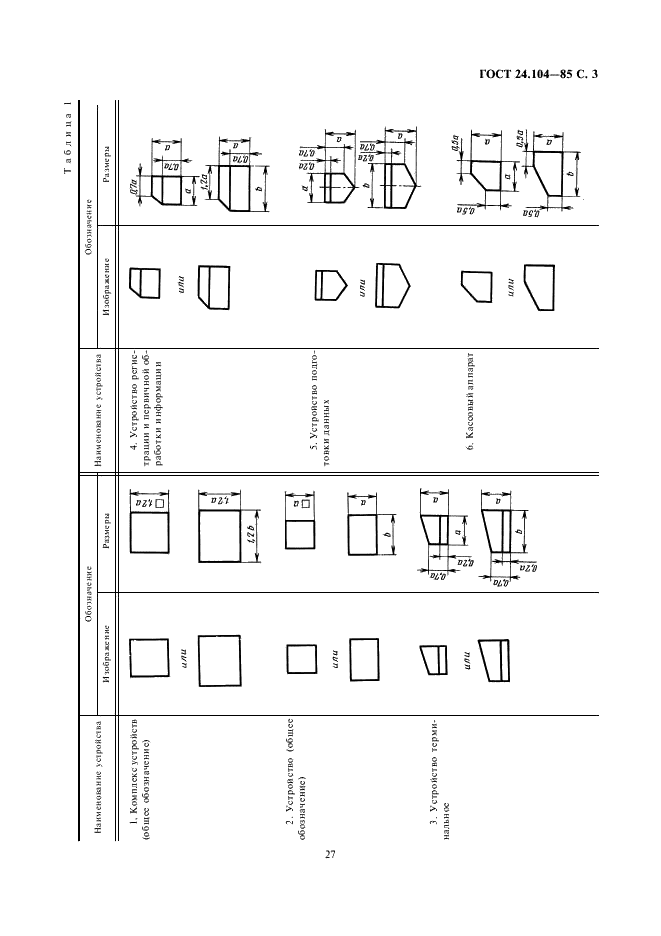 ГОСТ 24.303-80 Система технической документации на АСУ. Обозначения условные графические технических средств (фото 3 из 7)