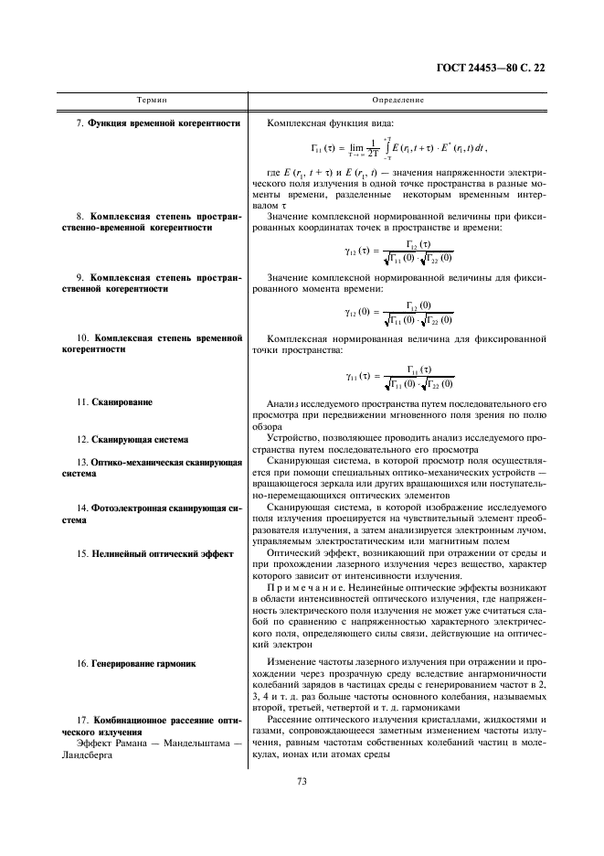 ГОСТ 24453-80 Измерения параметров и характеристик лазерного излучения. Термины, определения и буквенные обозначения величин (фото 22 из 24)
