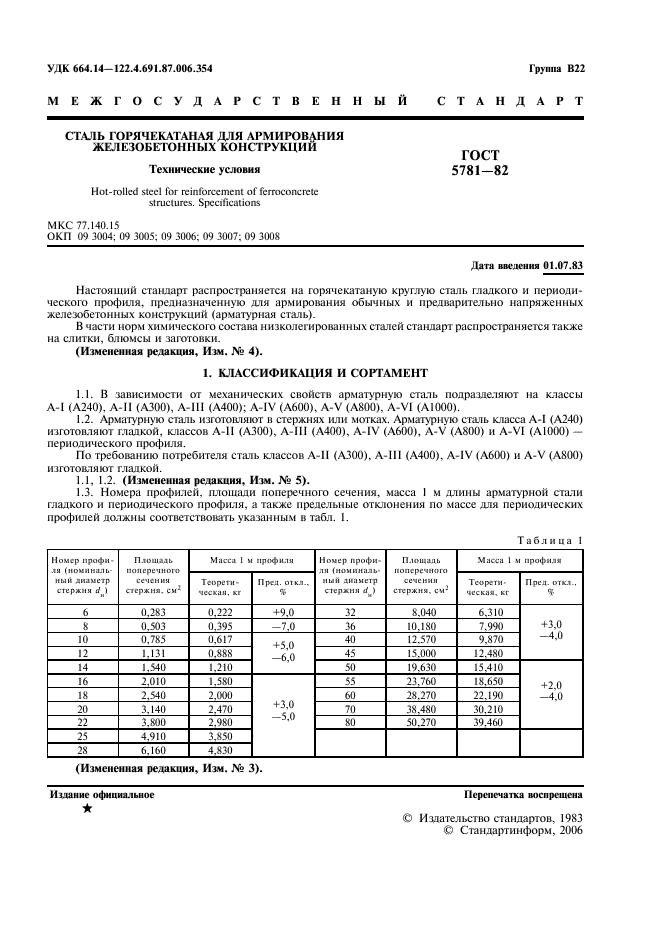 ГОСТ 5781-82 Сталь горячекатаная для армирования железобетонных конструкций. Технические условия (фото 3 из 12)