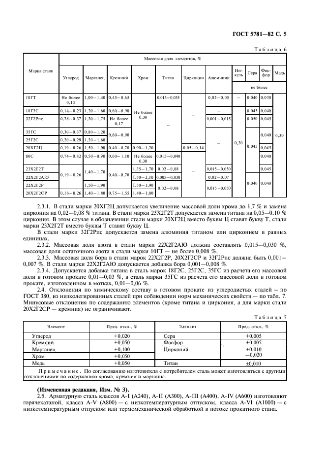 ГОСТ 5781-82 Сталь горячекатаная для армирования железобетонных конструкций. Технические условия (фото 7 из 12)