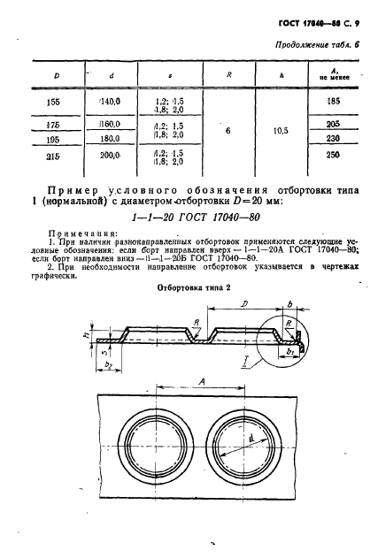 ГОСТ 17040-80 Элементы штампуемых деталей. Конструкция и размеры (фото 10 из 34)