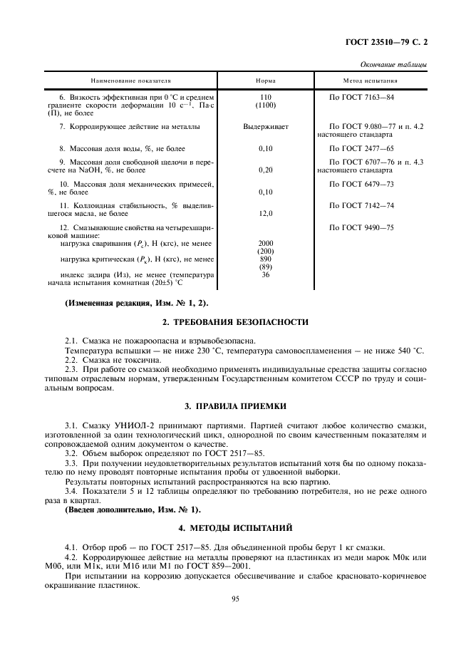 ГОСТ 23510-79 Смазка УНИОЛ-2. Технические условия (фото 2 из 3)