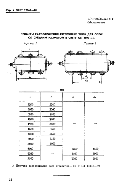 ГОСТ 22961-78 Ушки крепежные литейных цельнолитых стальных и чугунных опок. Конструкция и размеры (фото 4 из 7)