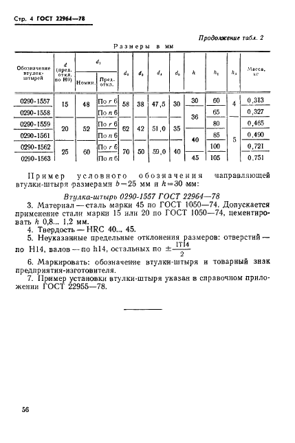 ГОСТ 22964-78 Втулки-штыри центрирующие и направляющие для литейных опок. Конструкция и размеры (фото 4 из 5)