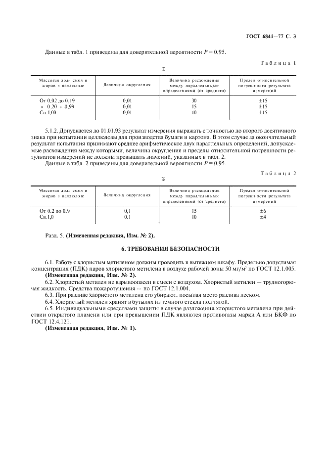 ГОСТ 6841-77 Целлюлоза. Метод определения смол и жиров (фото 4 из 6)
