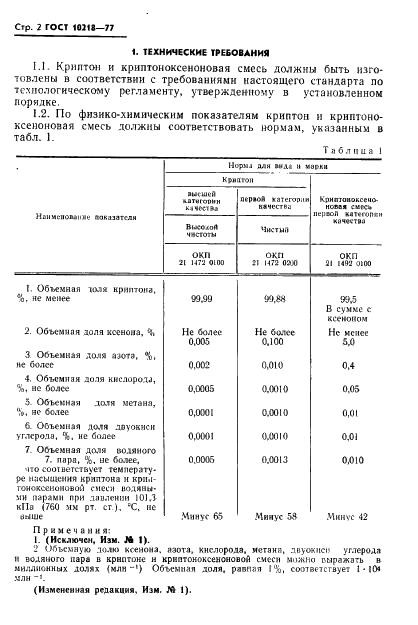 ГОСТ 10218-77 Криптон и криптоноксеноновая смесь. Технические условия (фото 3 из 41)