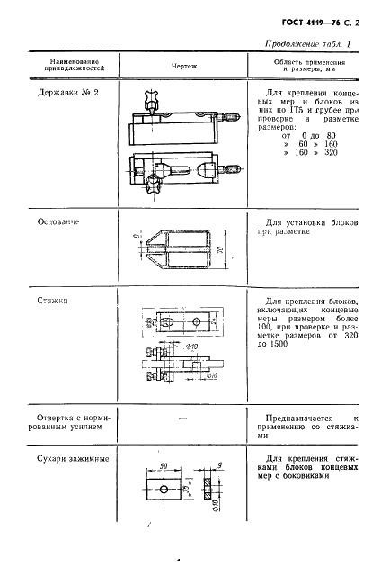ГОСТ 4119-76 Наборы принадлежностей к плоскопараллельным концевым мерам длины. Технические условия (фото 3 из 13)