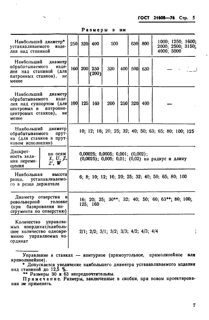 ГОСТ 21608-76 Станки токарные с числовым программным управлением. Основные параметры и размеры (фото 6 из 6)