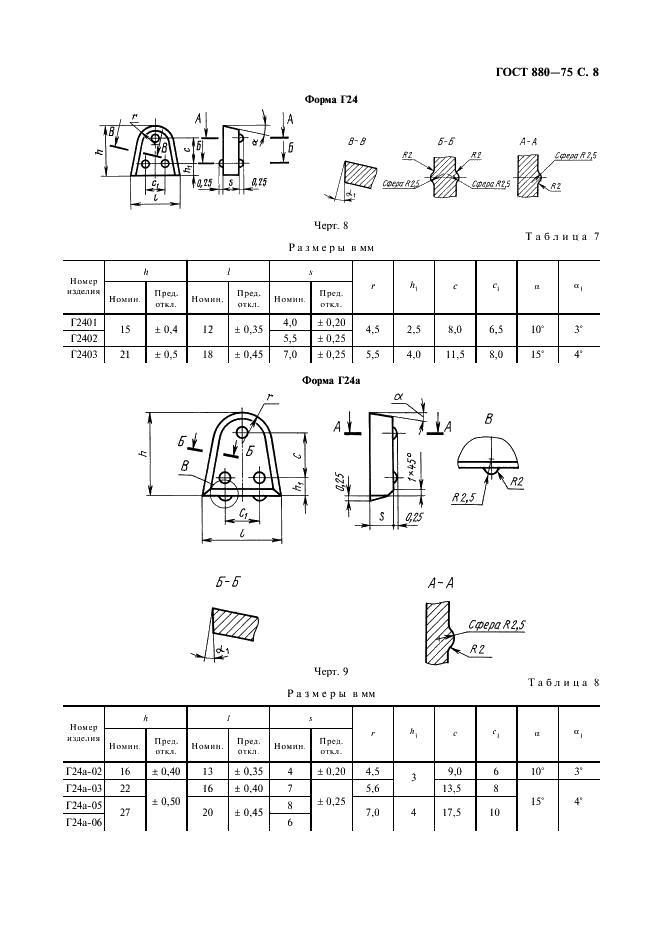 ГОСТ 880-75 Изделия твердосплавные для горного инструмента. Формы и размеры (фото 9 из 28)