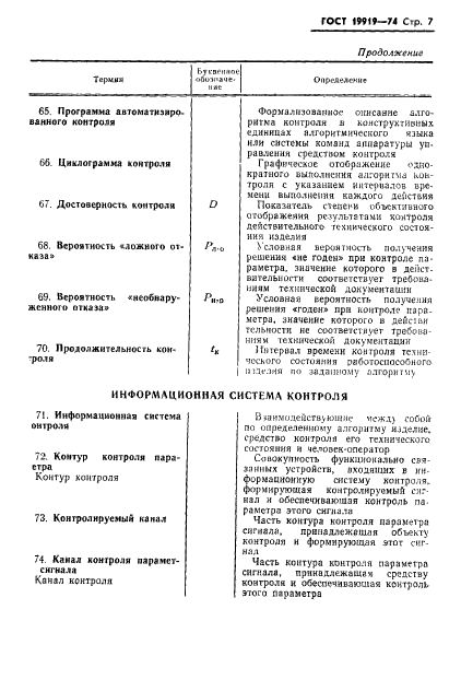 ГОСТ 19919-74 Контроль автоматизированный технического состояния изделий авиационной техники. Термины и определения (фото 8 из 14)