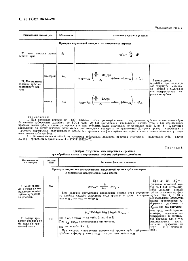 ГОСТ 19274-73 Передачи зубчатые цилиндрические эвольвентные внутреннего зацепления. Расчет геометрии (фото 21 из 65)