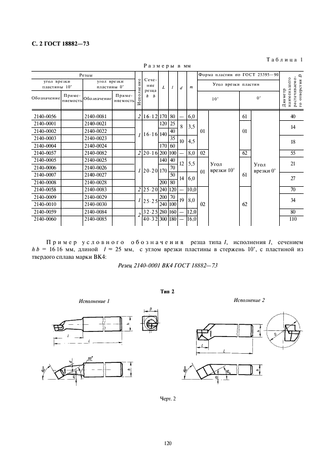 ГОСТ 18882-73 Резцы токарные расточные с пластинами из твердого сплава для обработки сквозных отверстий. Конструкция и размеры (фото 2 из 7)