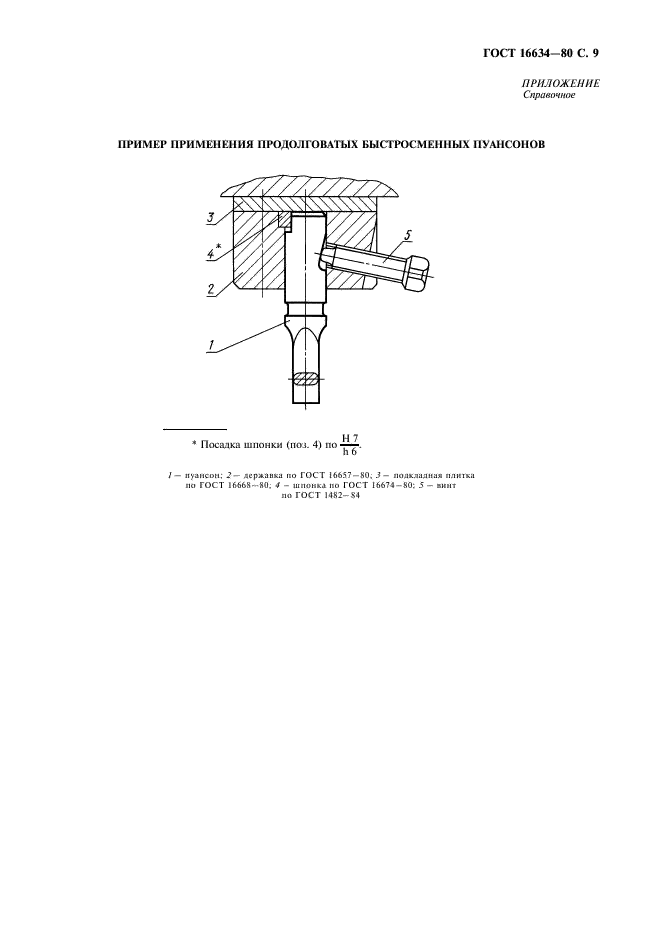 ГОСТ 16634-80 Пуансоны продолговатые быстросменные. Конструкция и размеры (фото 10 из 11)