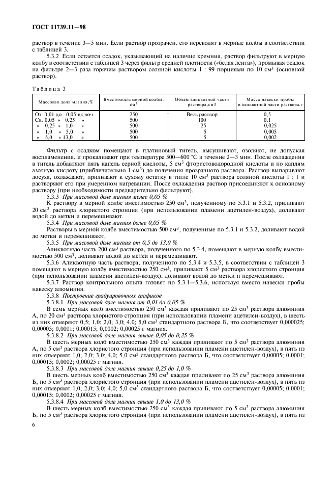 ГОСТ 11739.11-98 Сплавы алюминиевые литейные и деформируемые. Методы определения магния (фото 9 из 11)