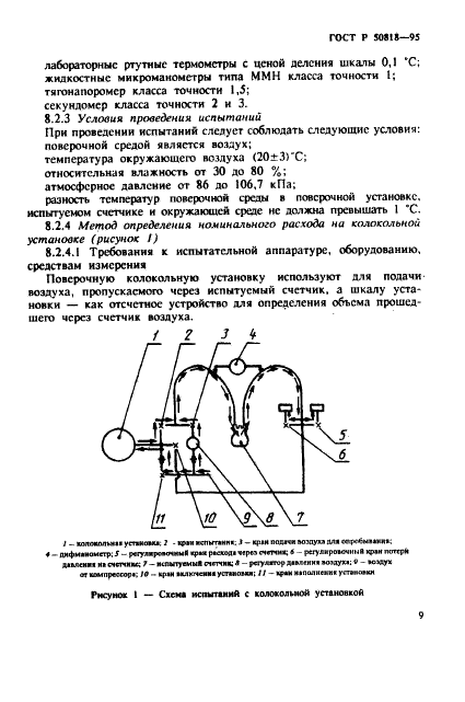ГОСТ Р 50818-95 Счетчики газа объемные диафрагменные. Общие технические требования и методы испытаний (фото 12 из 27)