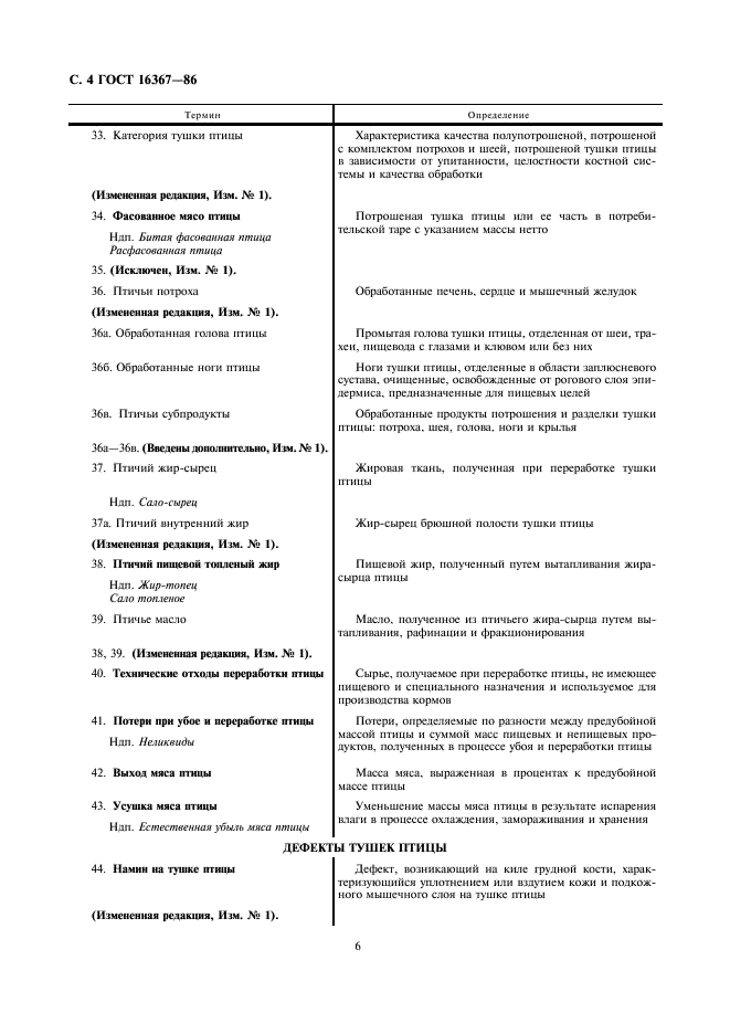 ГОСТ 16367-86 Птицеперерабатывающая промышленность. Термины и определения (фото 6 из 11)