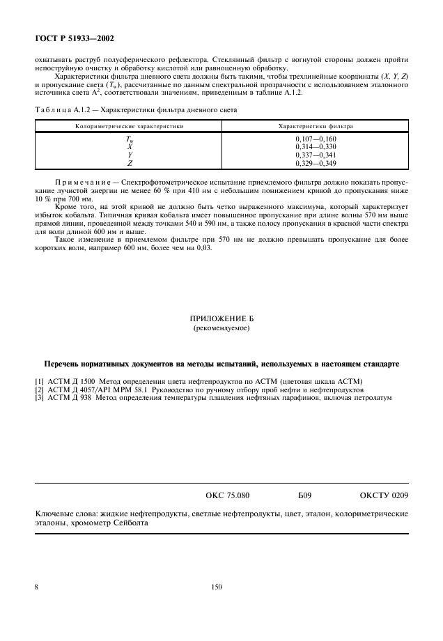 ГОСТ Р 51933-2002 Нефтепродукты. Определение цвета на хромометре Сейболта (фото 11 из 11)