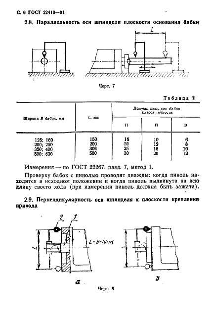 ГОСТ 22410-91 Бабки фрезерные агрегатных станков. Основные размеры. Нормы точности и жесткости (фото 7 из 14)