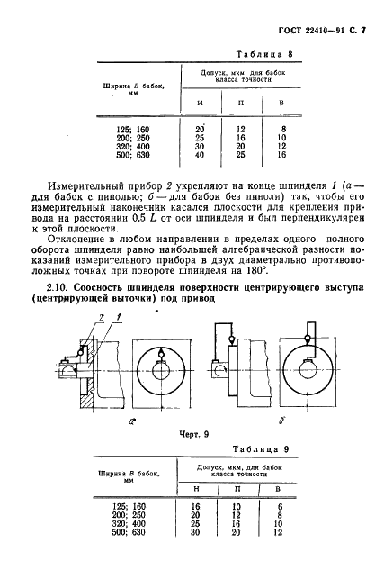ГОСТ 22410-91 Бабки фрезерные агрегатных станков. Основные размеры. Нормы точности и жесткости (фото 8 из 14)