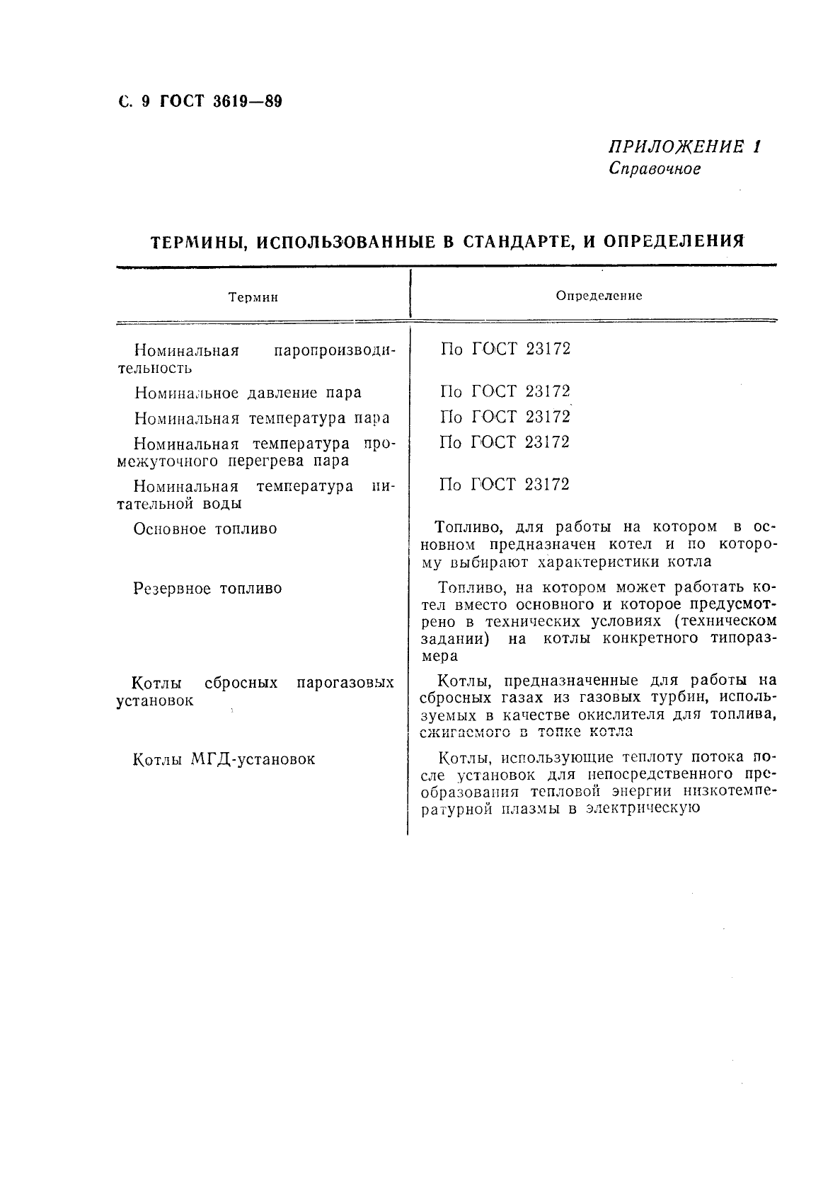 ГОСТ 3619-89 Котлы паровые стационарные. Типы и основные параметры (фото 10 из 12)